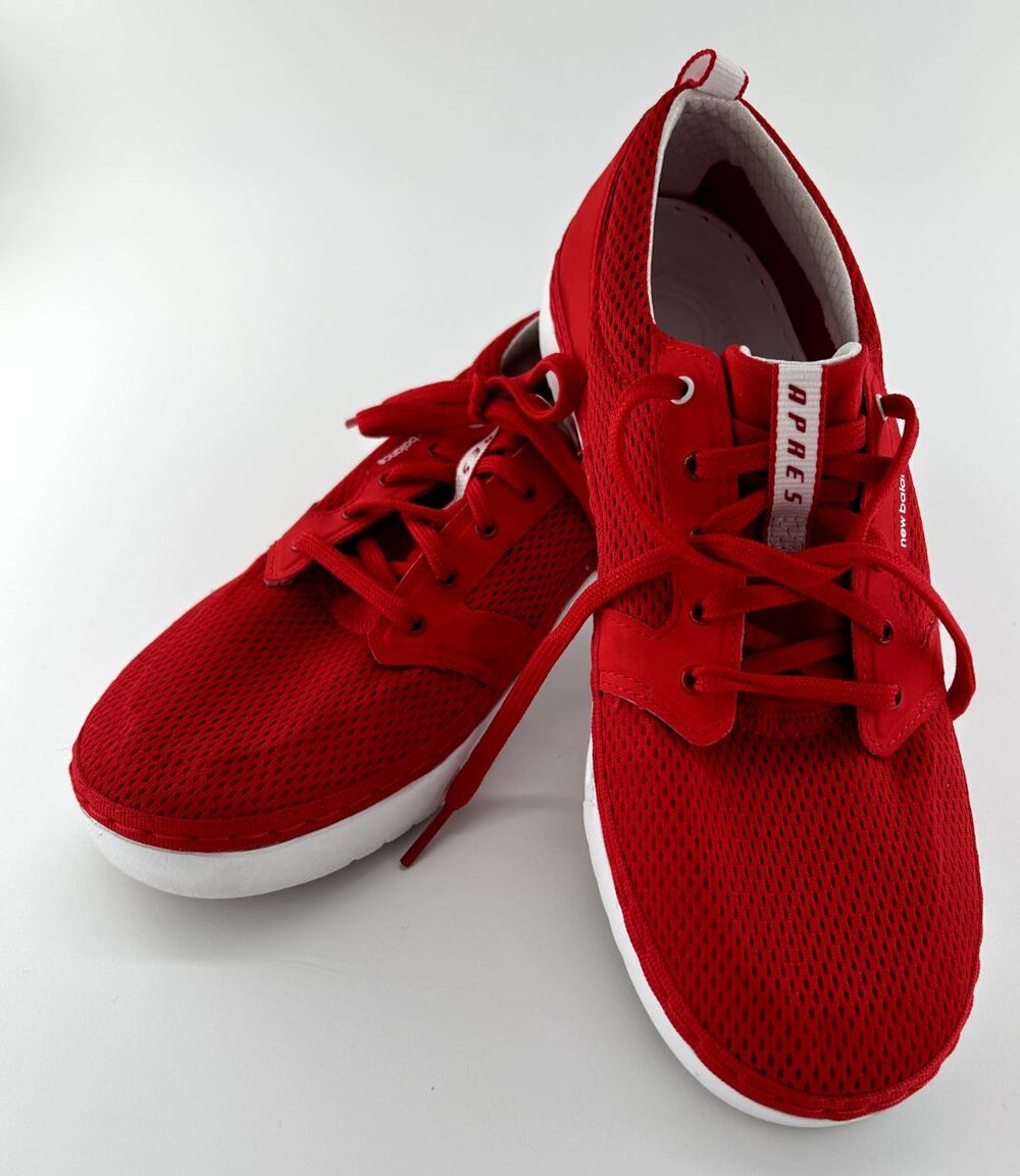 New Balance Men's Sz 9 Red Mesh Lightweight Sneakers, Shoe Sz Diagram in Photos